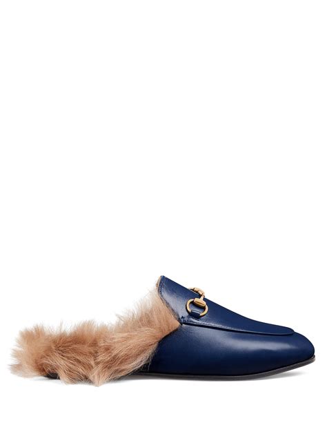 gucci loafers blue|Gucci fur loafers women's.